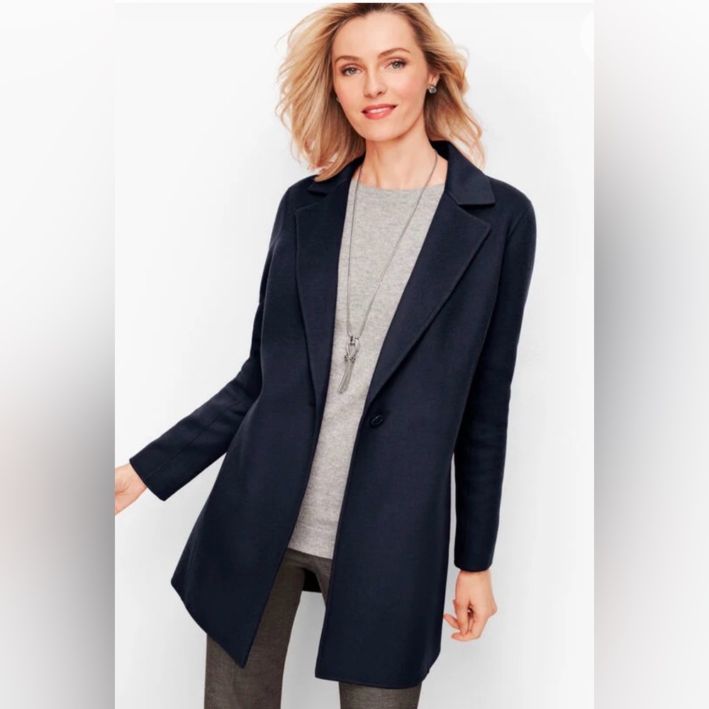 Talbots Navy Double Faced Wool Jacket